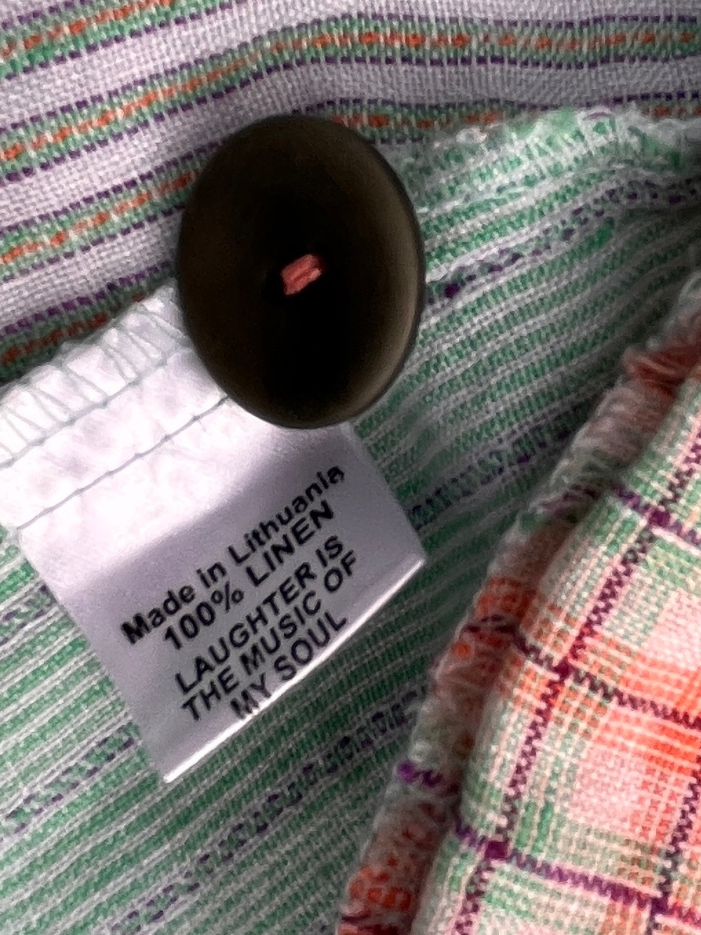 Flax Pastel Striped Button-Front Women's Jacket - Mint, Lilac, Peach - Picture 5 of 6